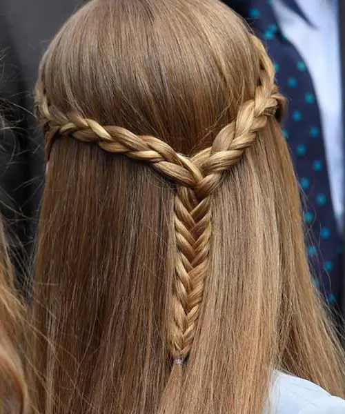 Peinado para niñas con pelo suelto y trenzas