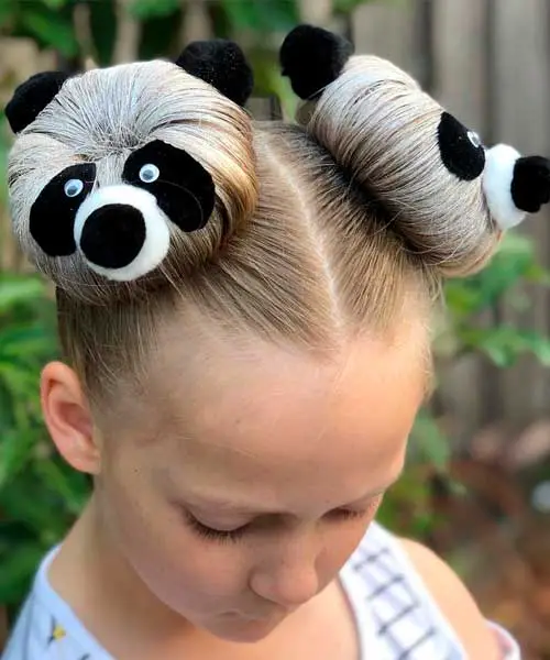 peinado loco forma de panda 2024