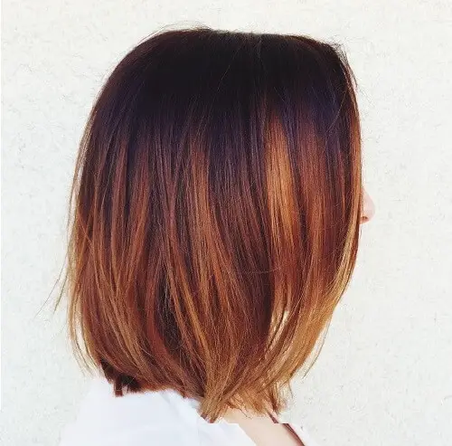 Color de pelo de cobre con clase Ombre