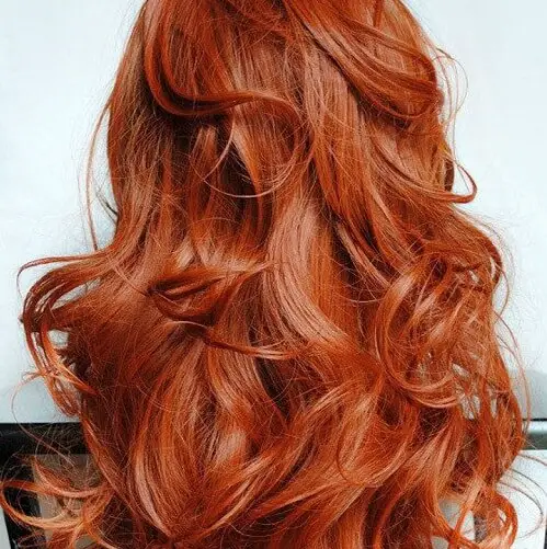 pelo largo rojo rizado