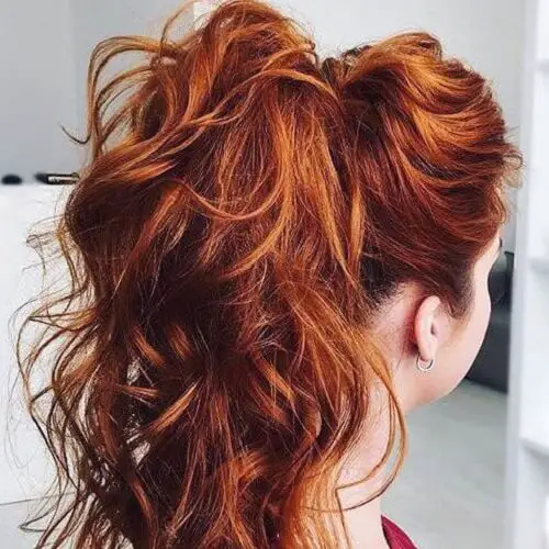 cabello rojo jengibre natural