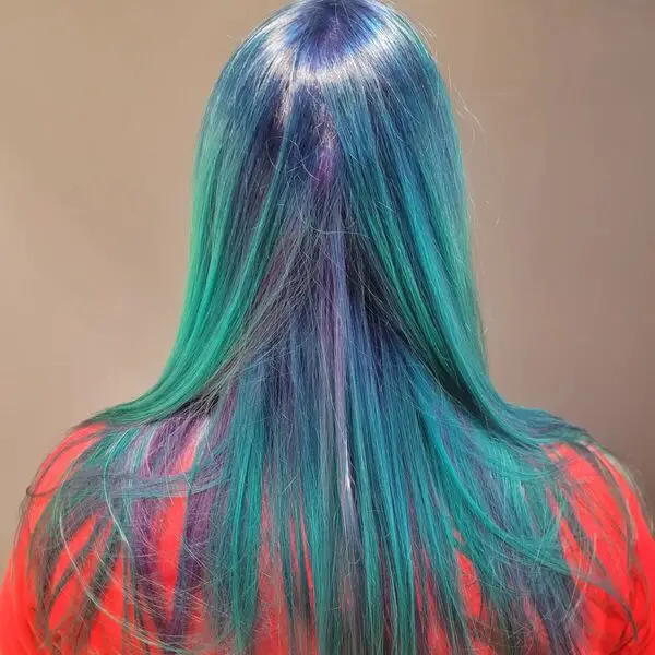 Elegante color de cabello recto Galaxy