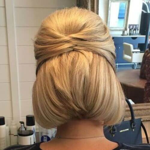 Boda Half Updos para cabello corto