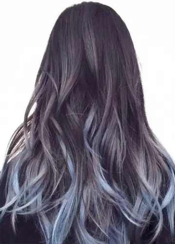 color de cabello ombre de mezclilla azul