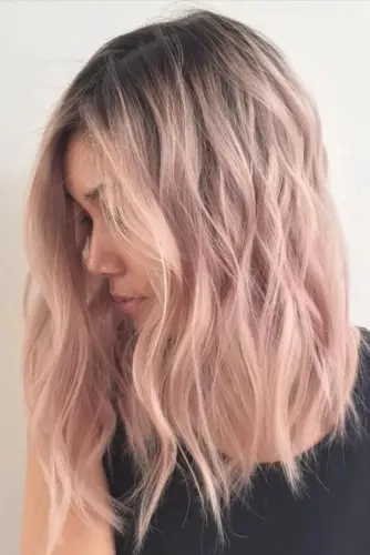 colores de pelo de invierno rosa pastel